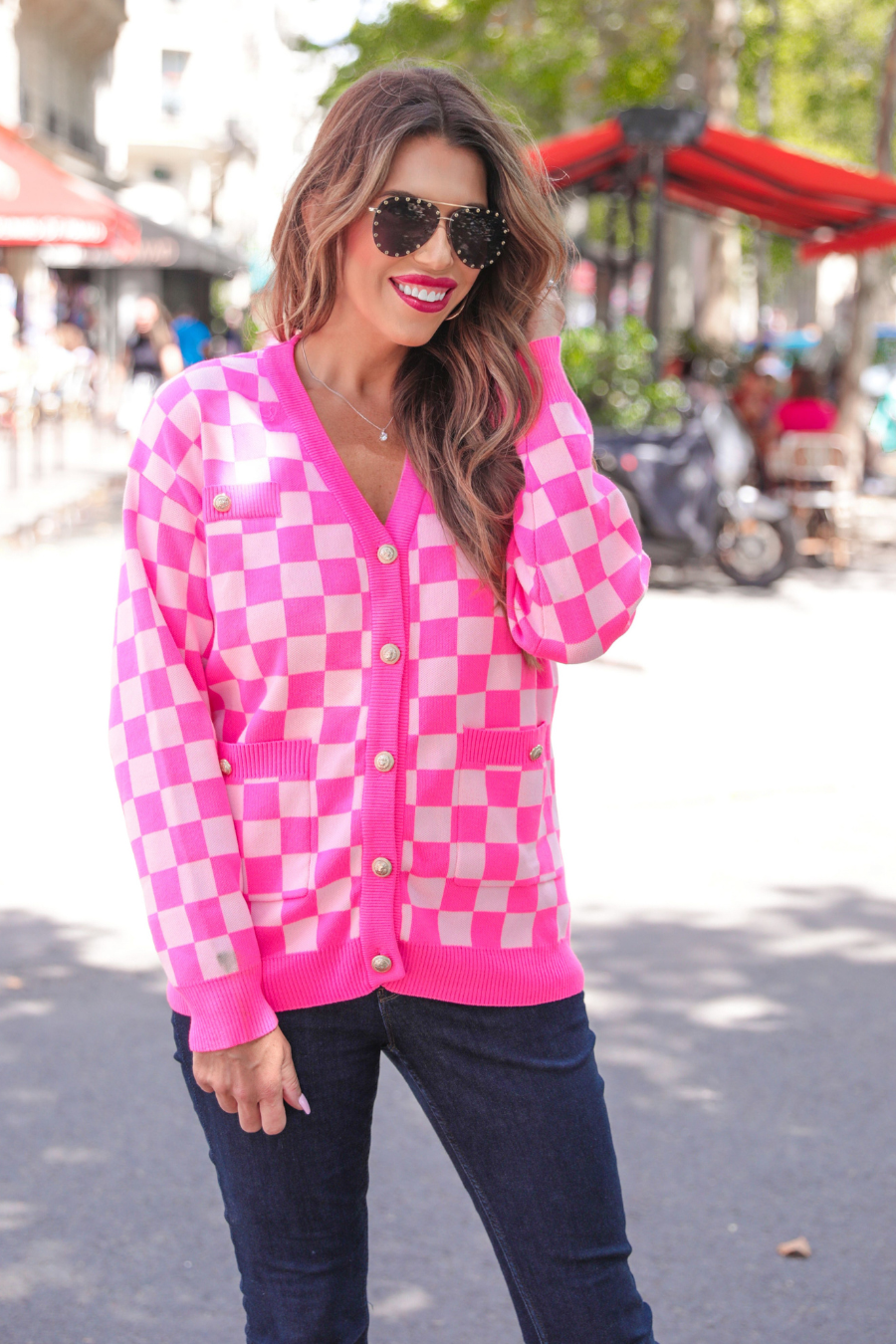 Reality Check Checkered Cardigan