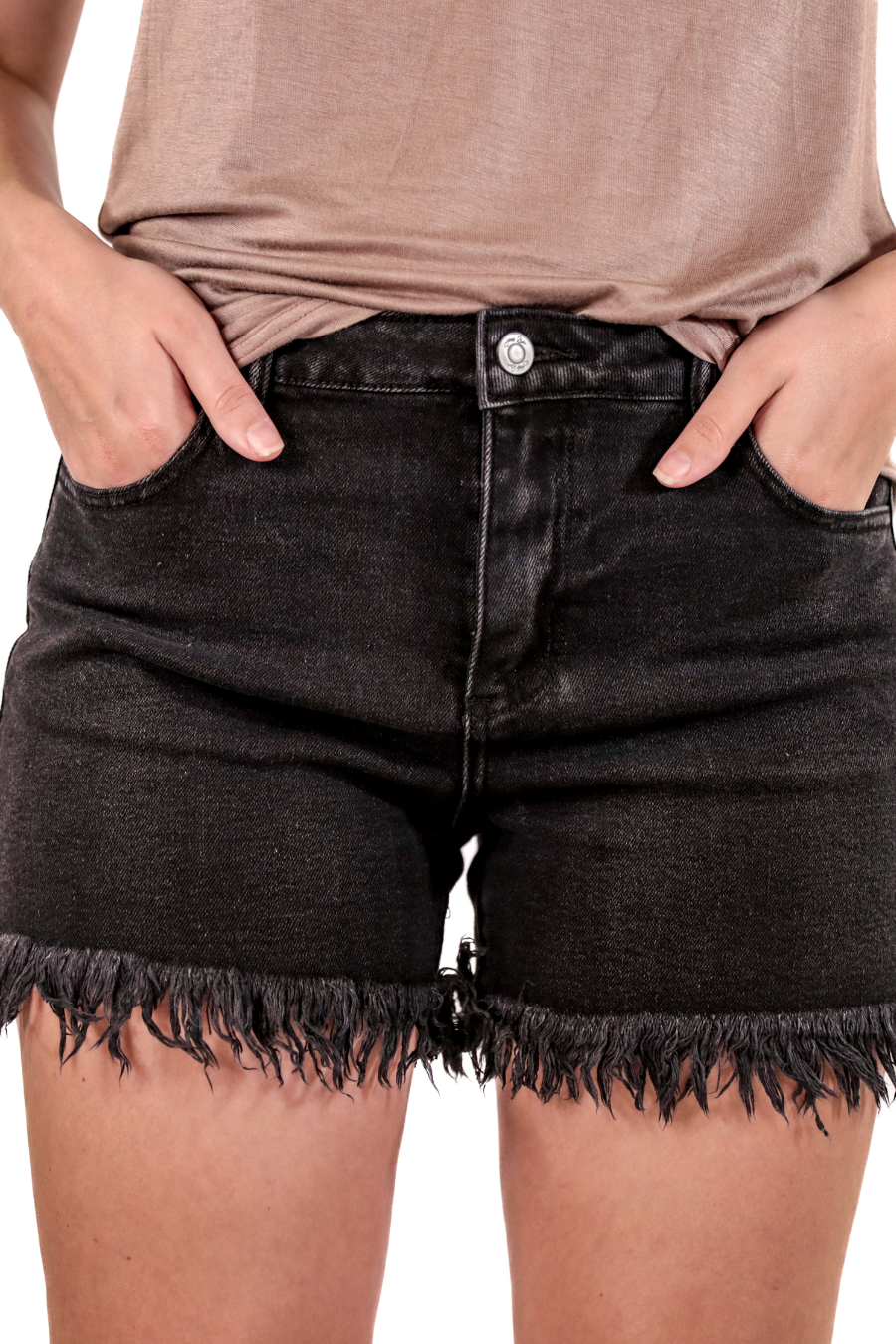 Jace Black Denim Shorts