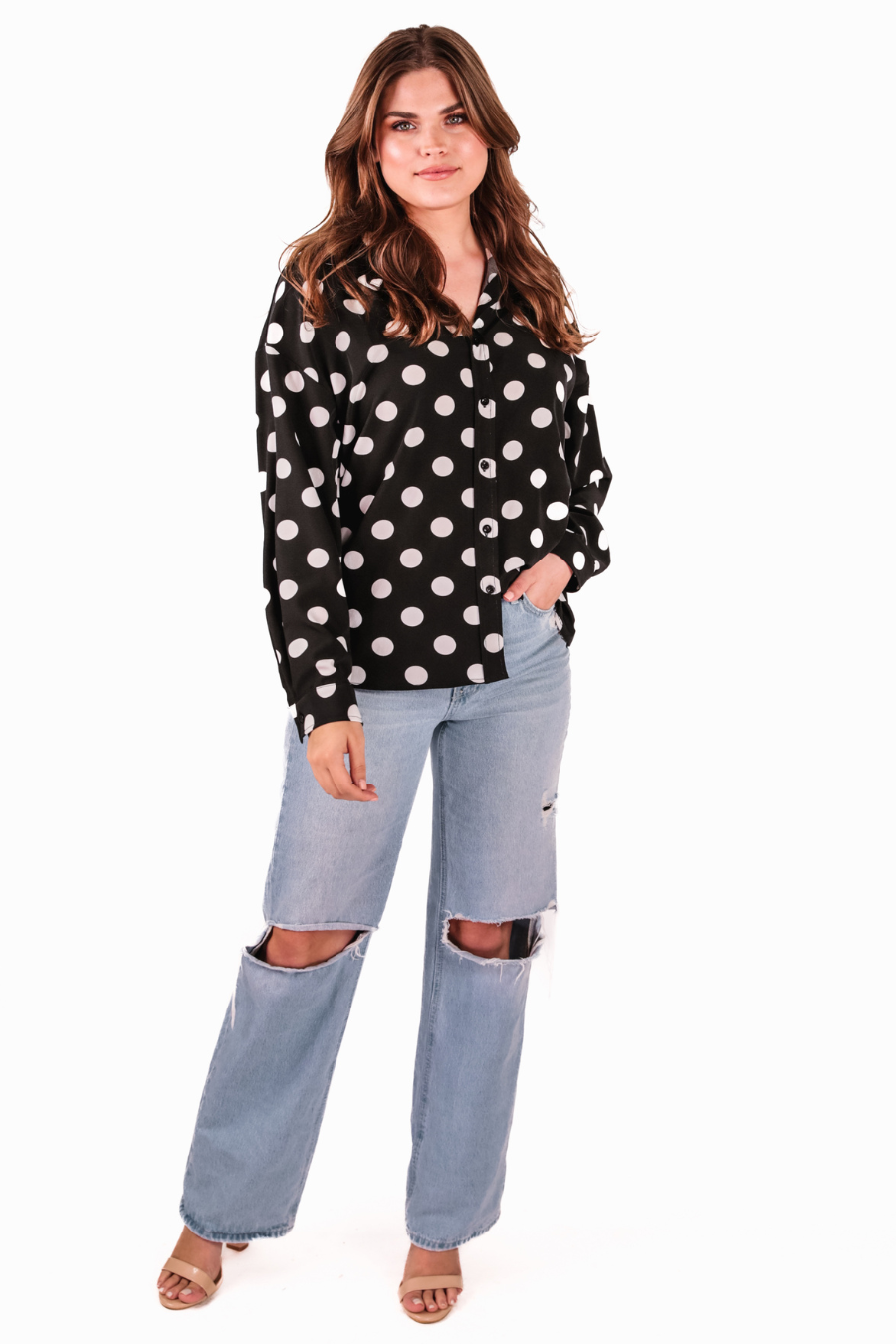Darling Dot Button Up Top - Jess Lea Wholesale
