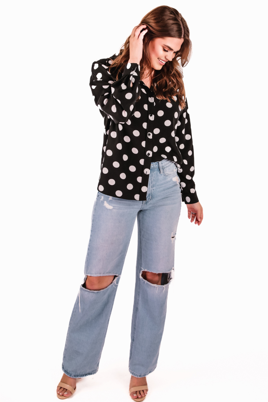 Darling Dot Button Up Top - Jess Lea Wholesale