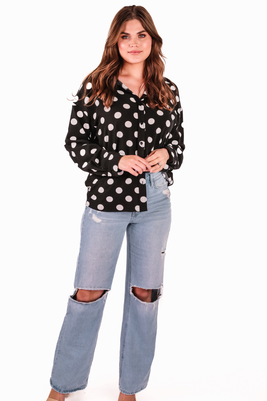 Darling Dot Button Up Top - Jess Lea Wholesale