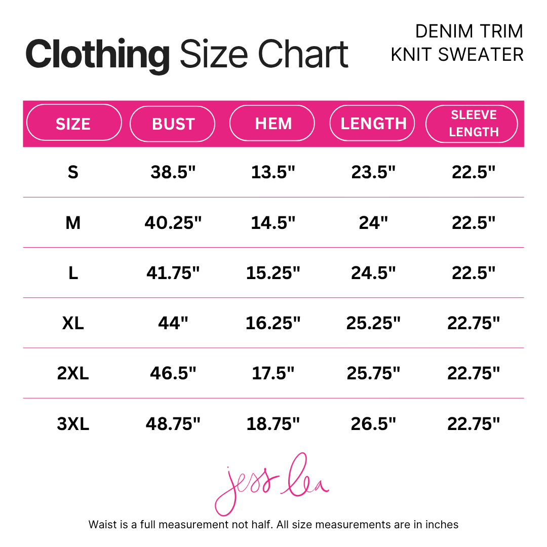 PREORDER- Denim Trim Knit Sweater- Chocolate