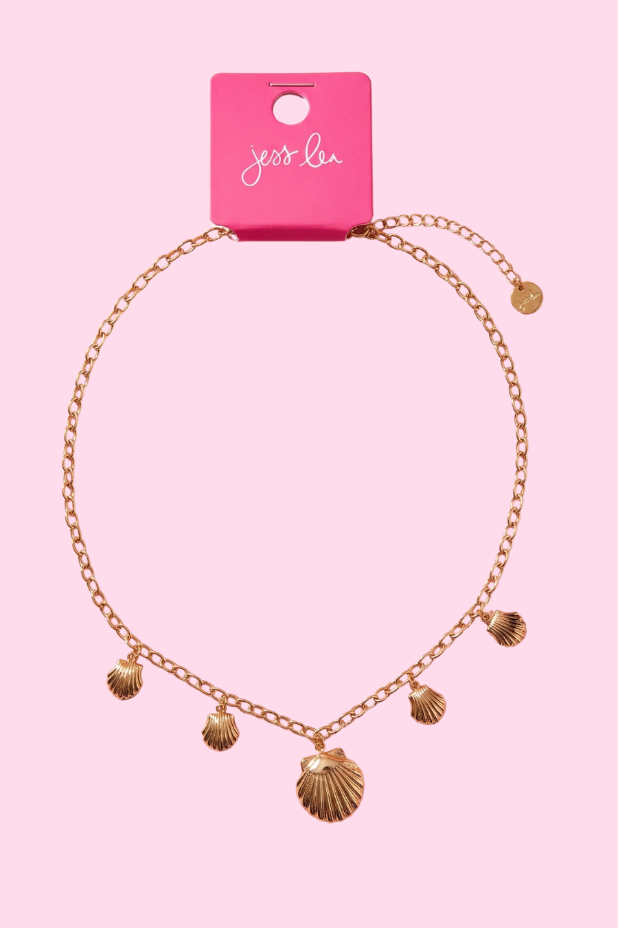 Golden Seashell Charm Necklace