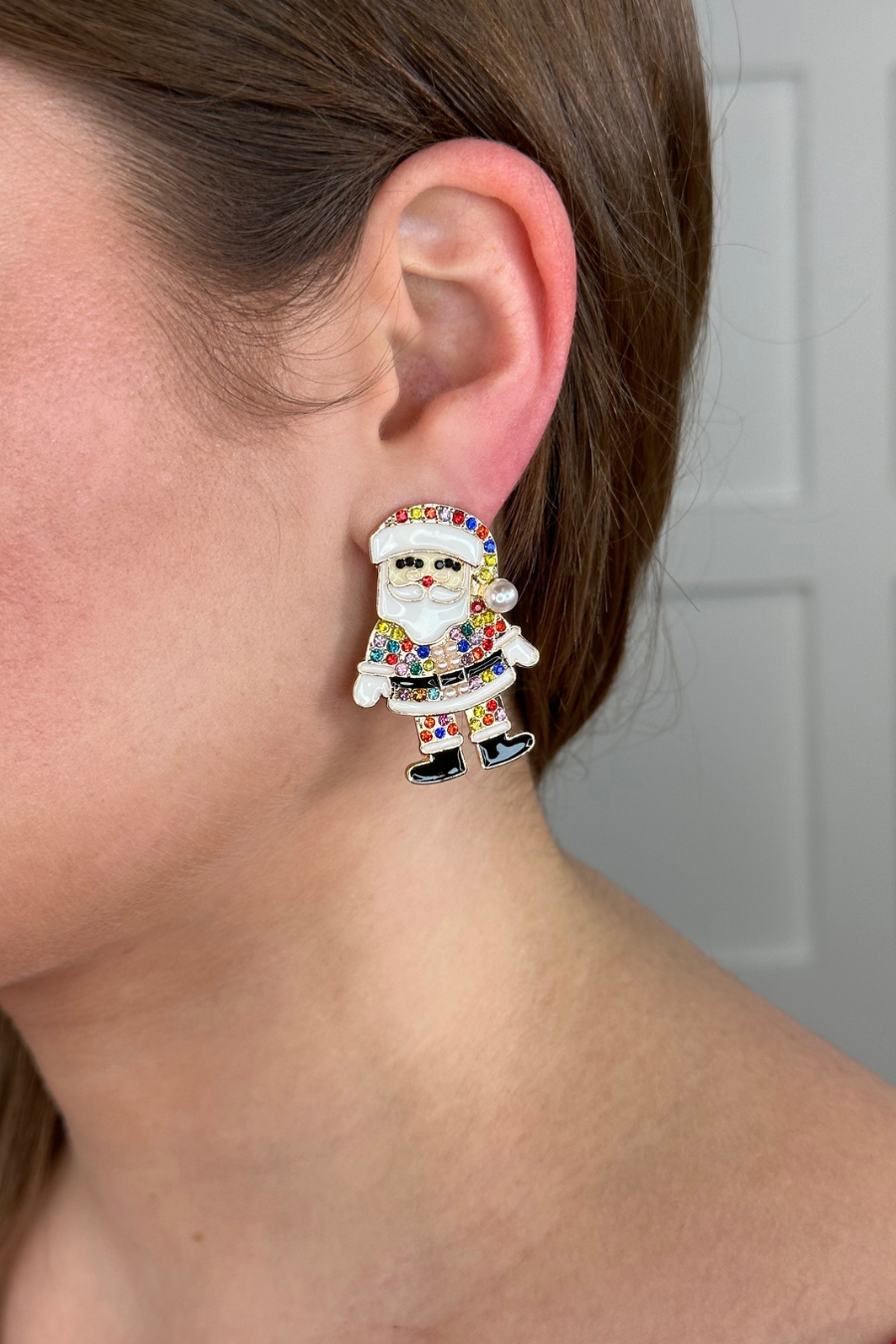 Santa's Helper Rhinestone Earrings