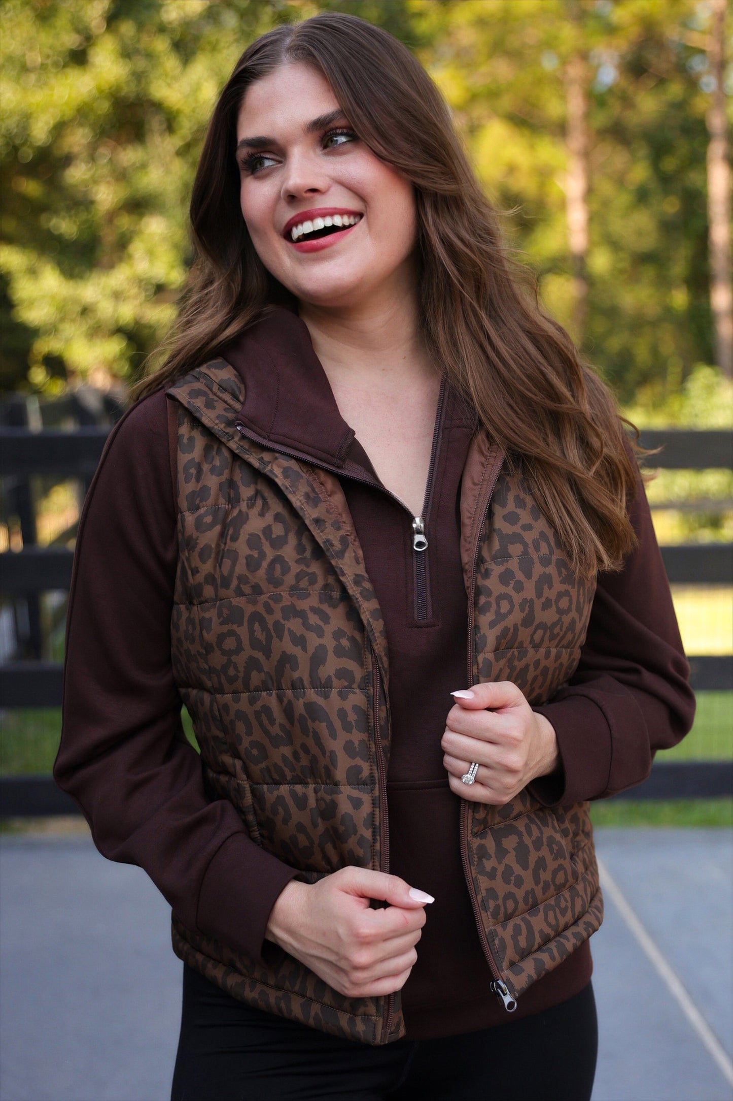 PREORDER- Delilah Puffer Vest- Coco Leopard