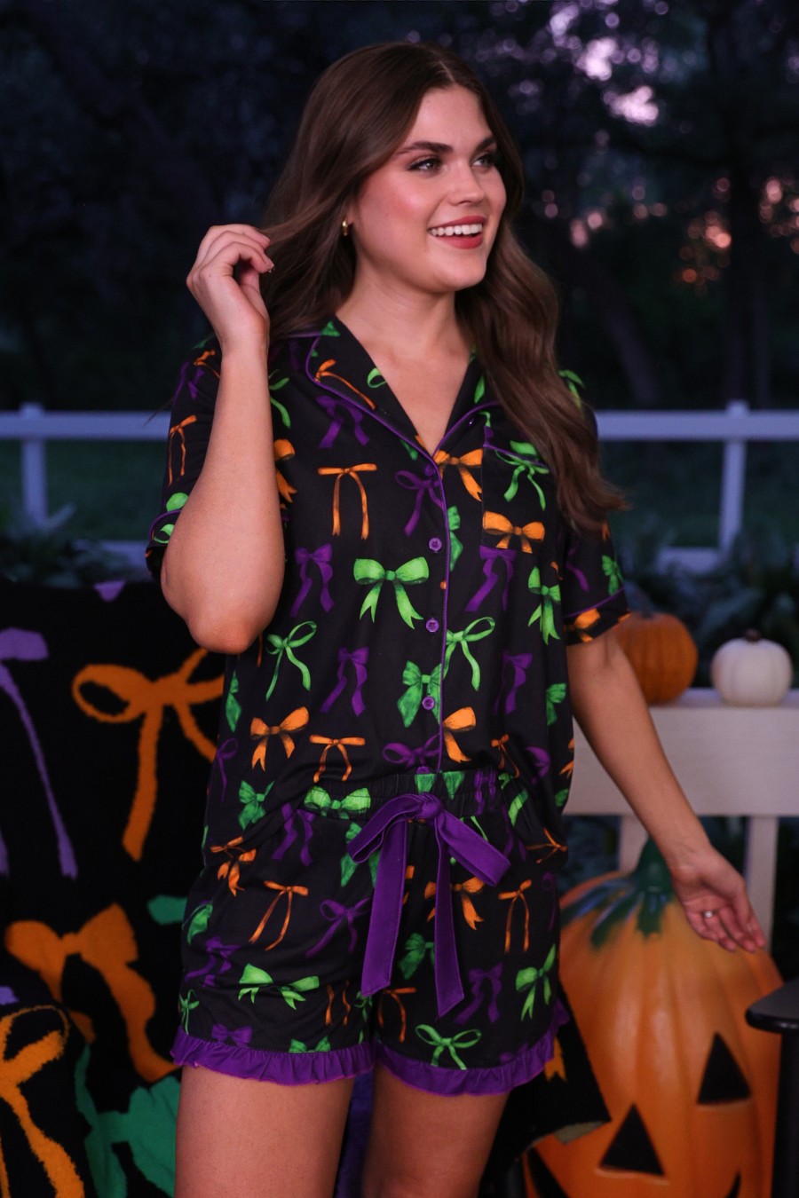 PREORDER- Bow Bewitched Ruffle Pajama Set