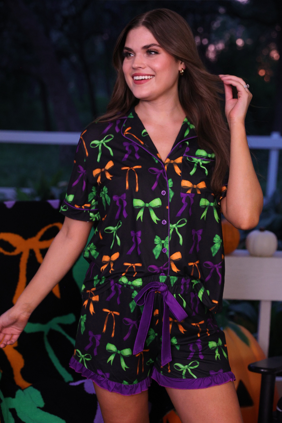 PREORDER- Bow Bewitched Ruffle Pajama Set