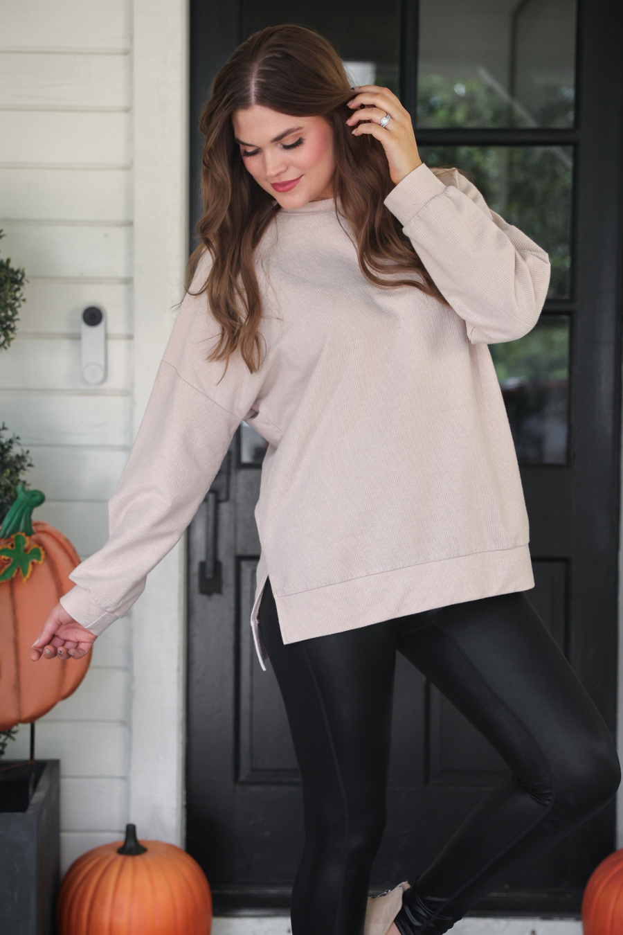 PREORDER Alexis Corded Vintage Pullover - Taupe