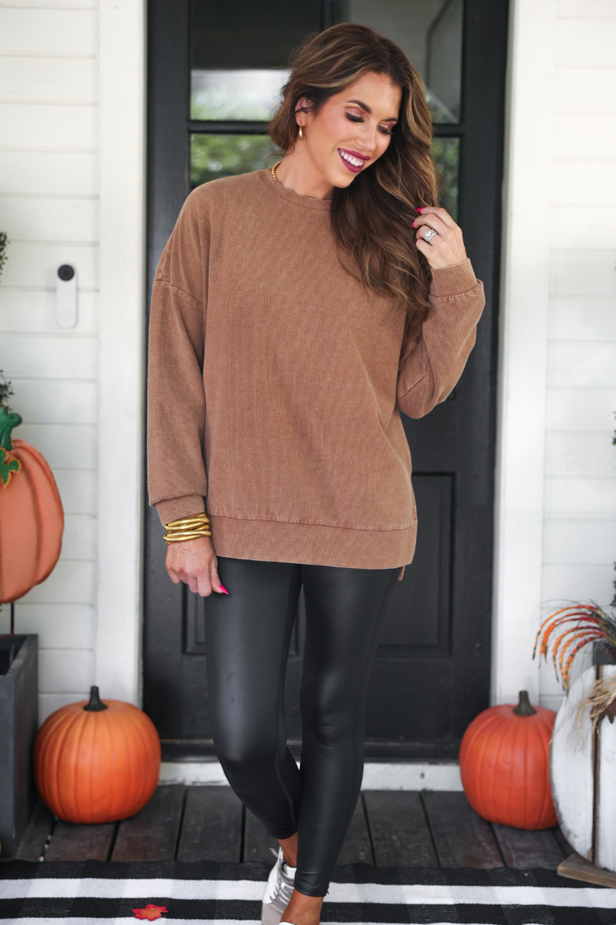 PREORDER Alexis Corded Vintage Pullover - Chocolate