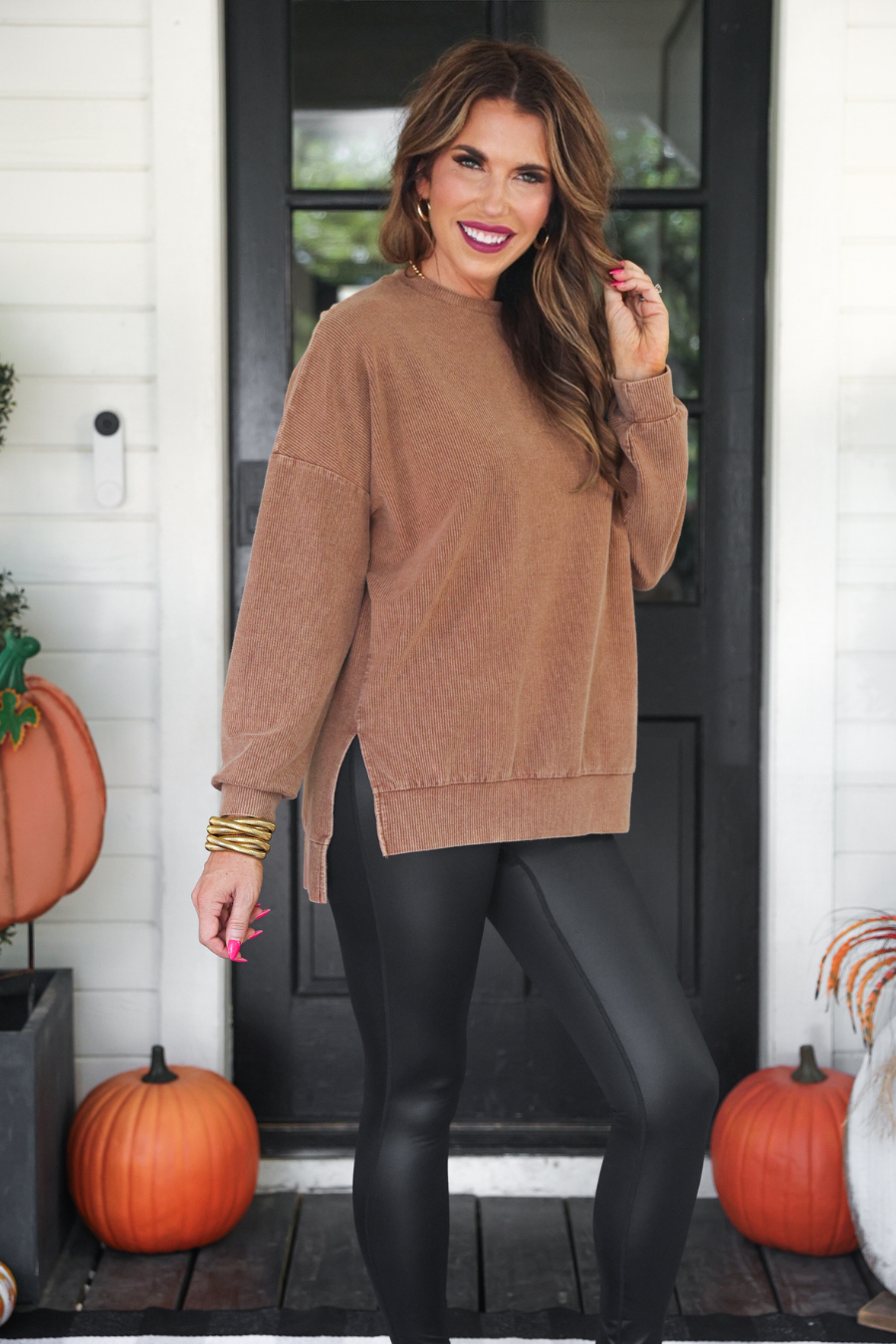 PREORDER Alexis Corded Vintage Pullover - Chocolate