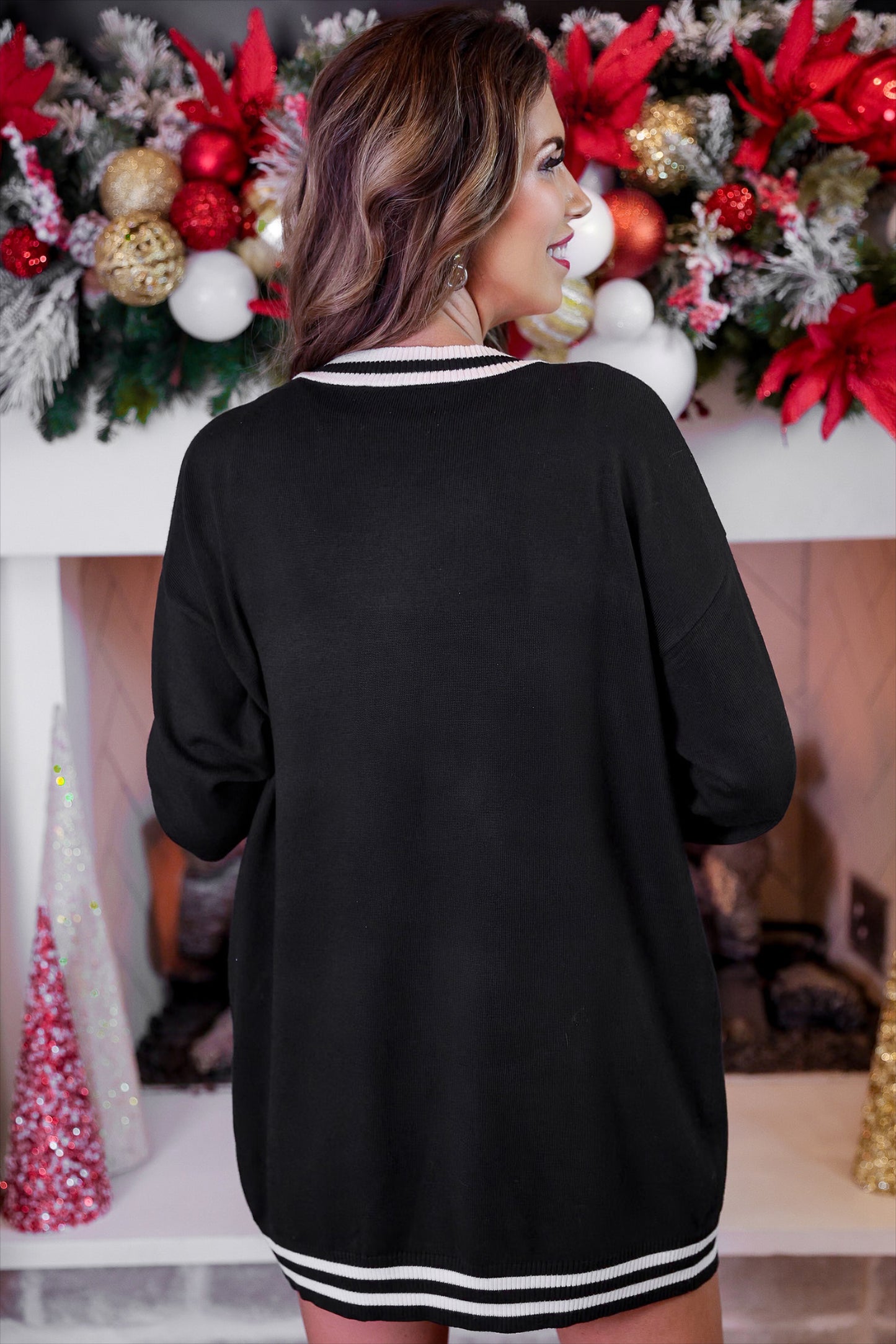 Bow Christmas Treat Long Cardigan