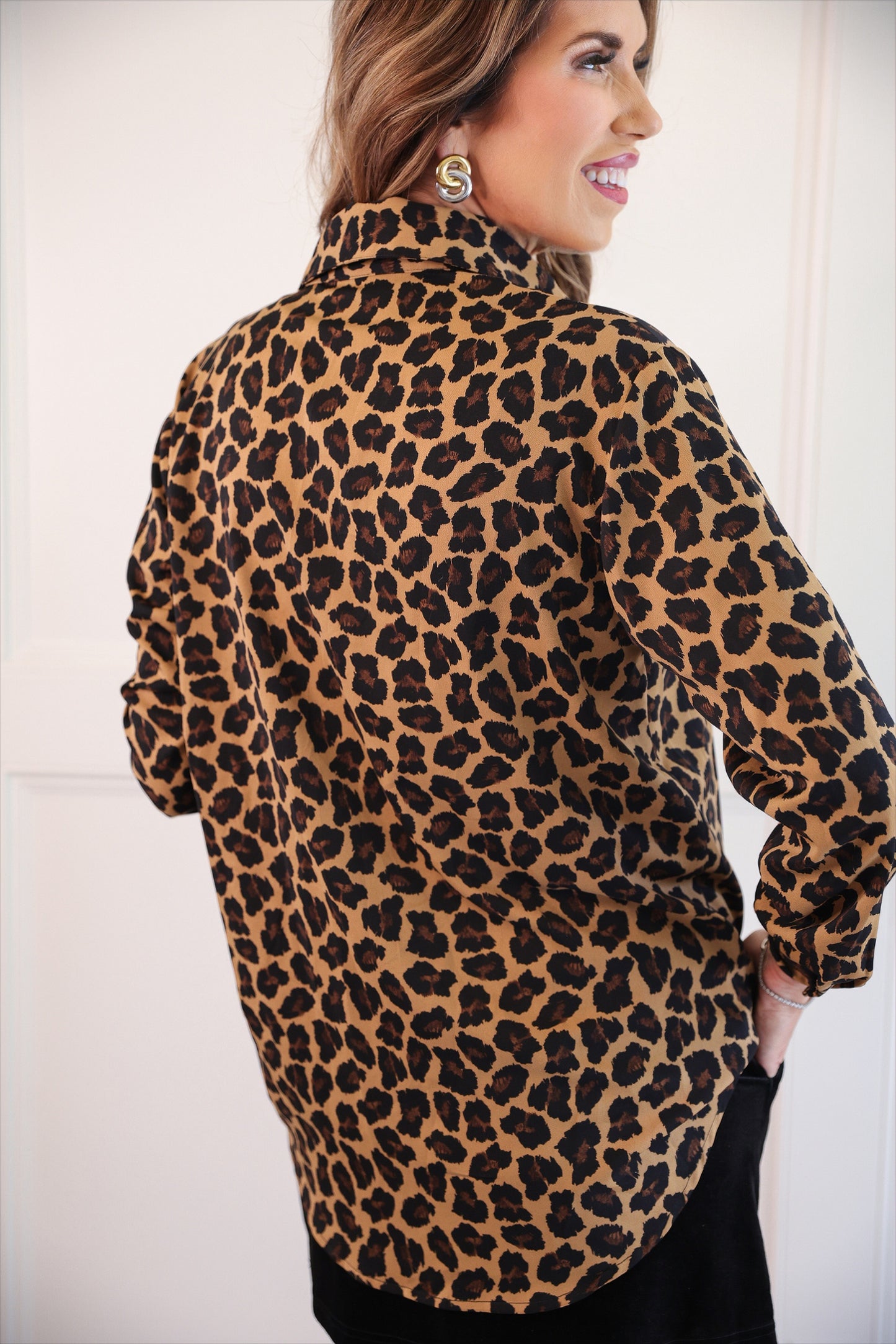 PREORDER- Nina Button Up Tunic- Leopard