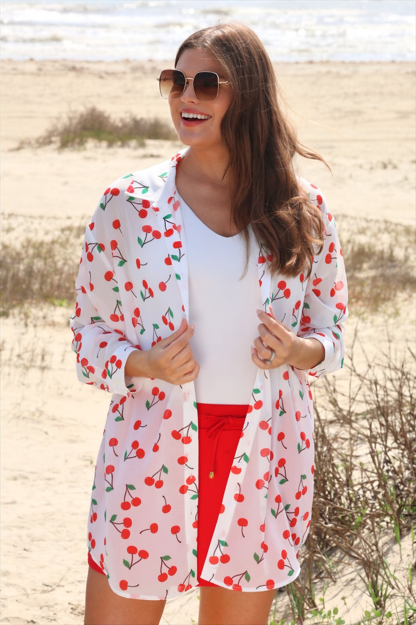 PREORDER- Breezy Tunic Top- Cherry Pop