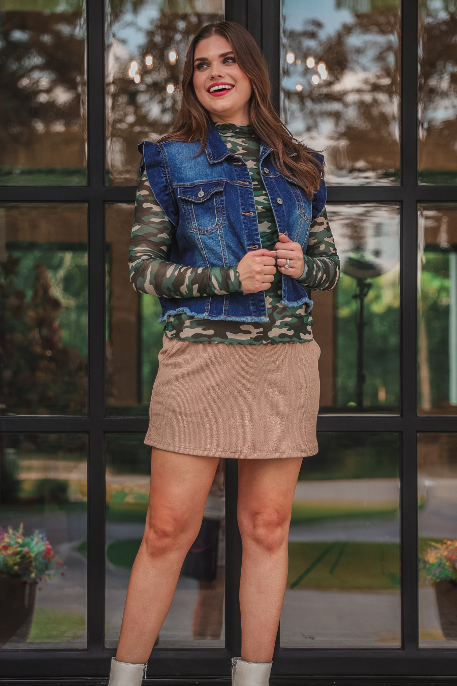 PREORDER- Keigan Mesh Top- Green Camo