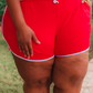 Red And White Drawstring Everyday Shorts