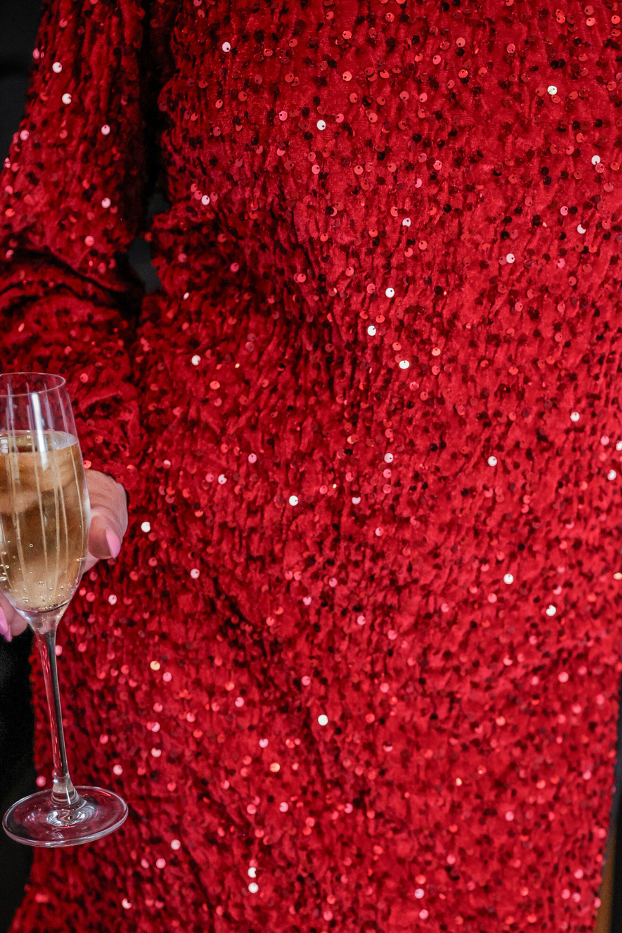 Preorder- Old Flame Sequin Dress - Red