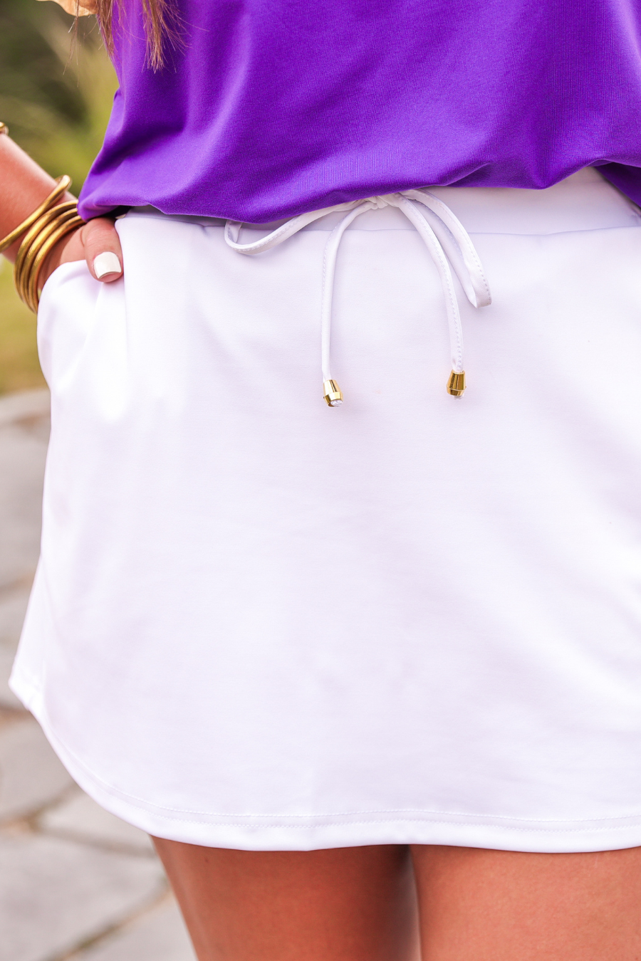 Solid White Skort