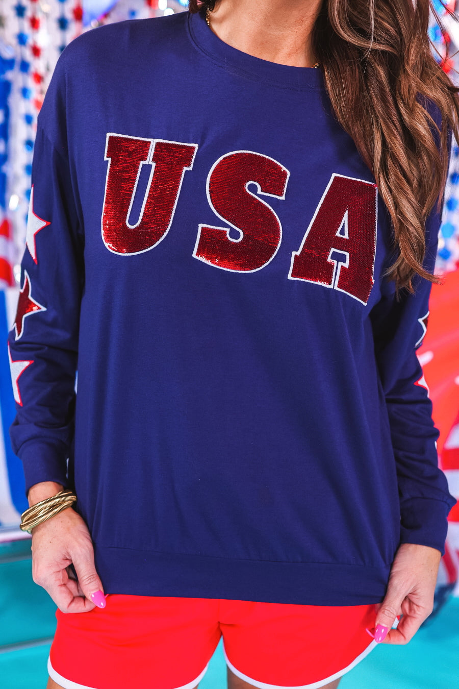 USA Sequin Star Top