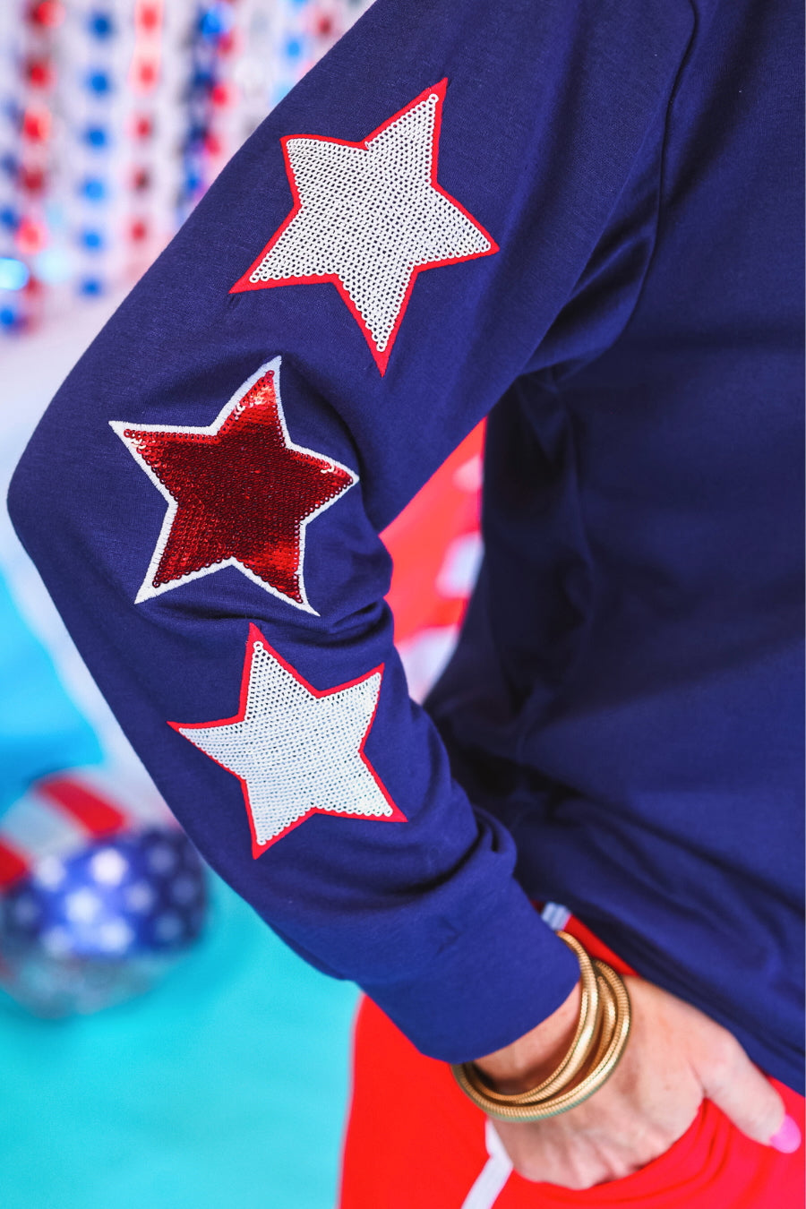USA Sequin Star Top