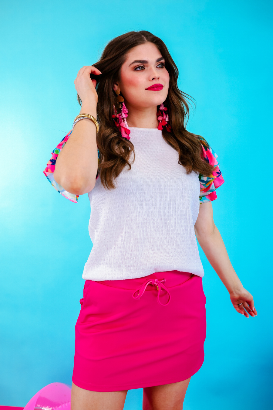 Wander The Town Flutter Sleeve Top