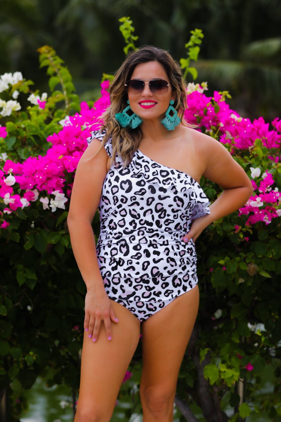 Spotted In Paradise One Shoulder Swimsuit