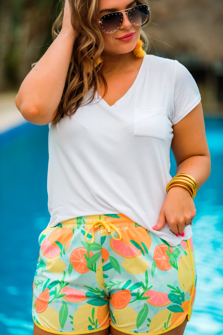 Sweet Citrus Oranges Drawstring Everyday Shorts