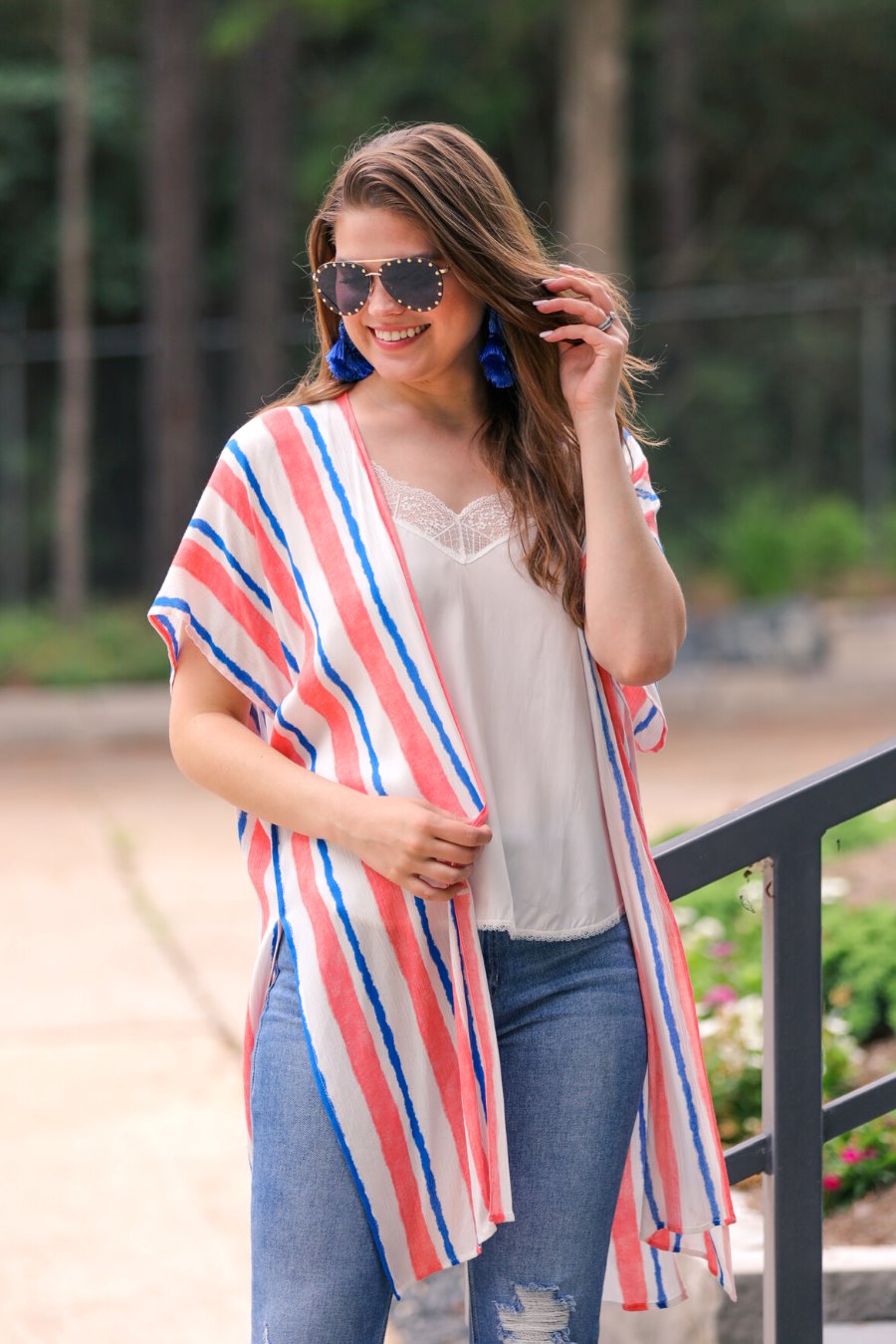 Sugar Beach Striped Kimono