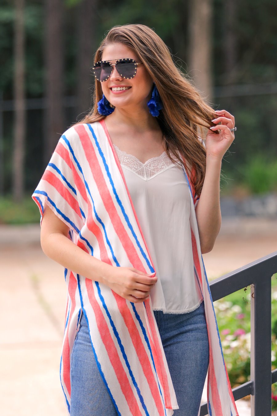 Sugar Beach Striped Kimono