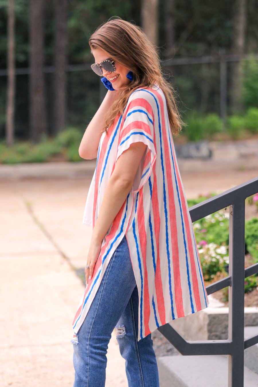 Sugar Beach Striped Kimono