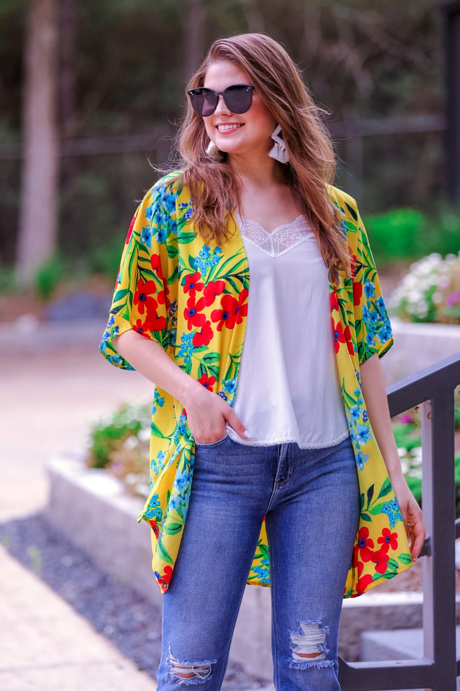 Walking On Sunshine Floral Kimono