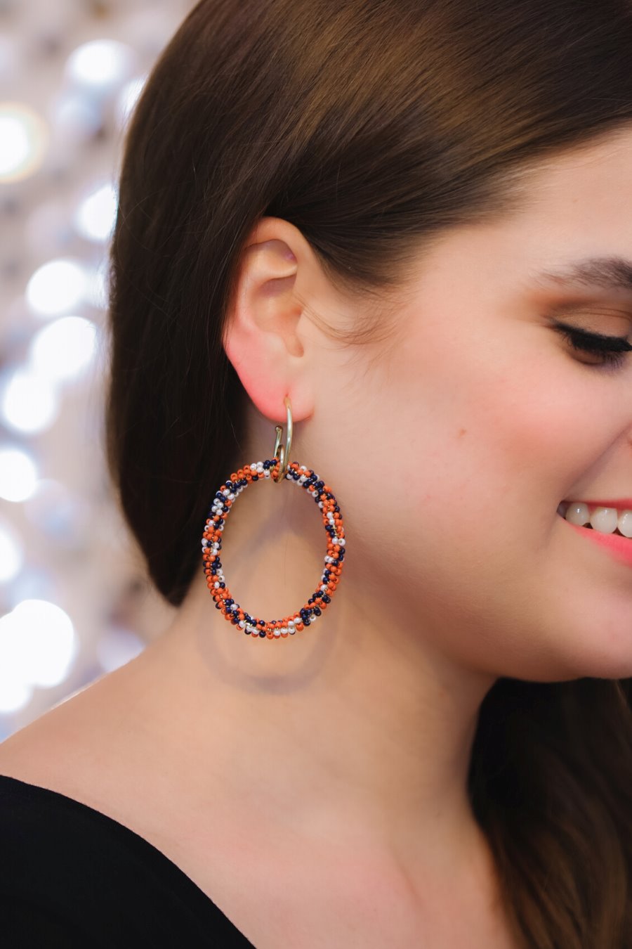 Peace, Love, Astros Hoop Earrings