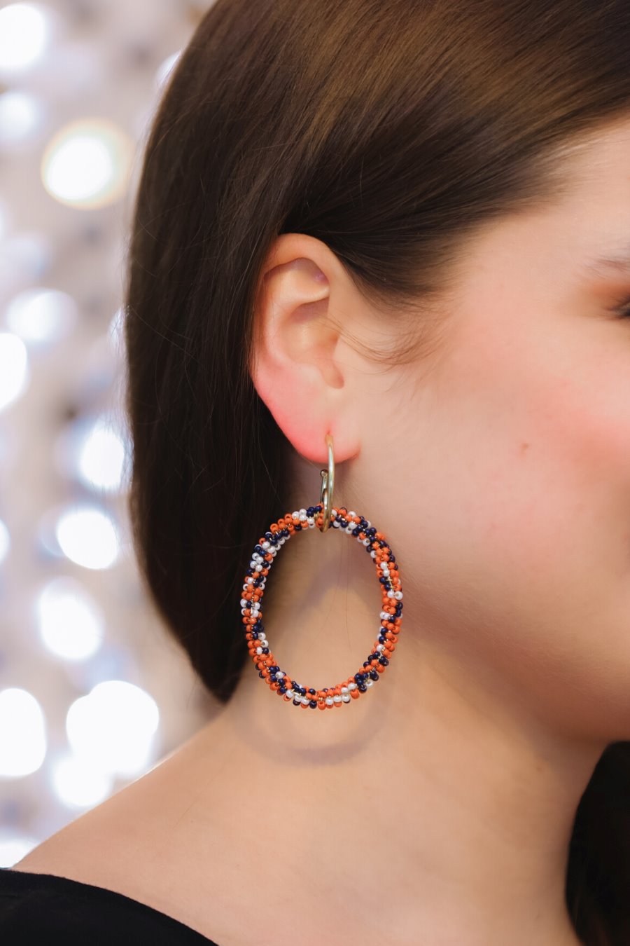 Peace, Love, Astros Hoop Earrings