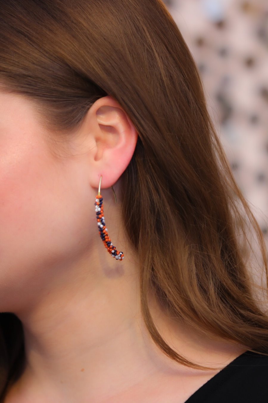 Go Astros Beaded Earrings