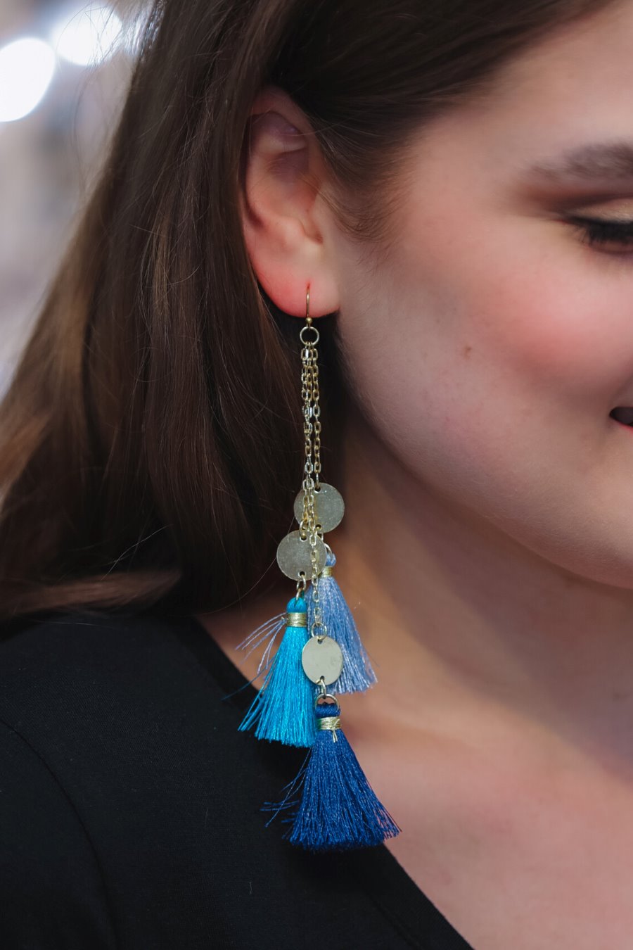 Summertime Blues Tassel Earrings
