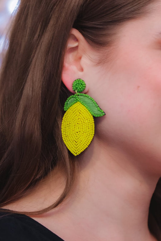 Sipping Lemonade Beaded Earrings - Jess Lea Wholesale