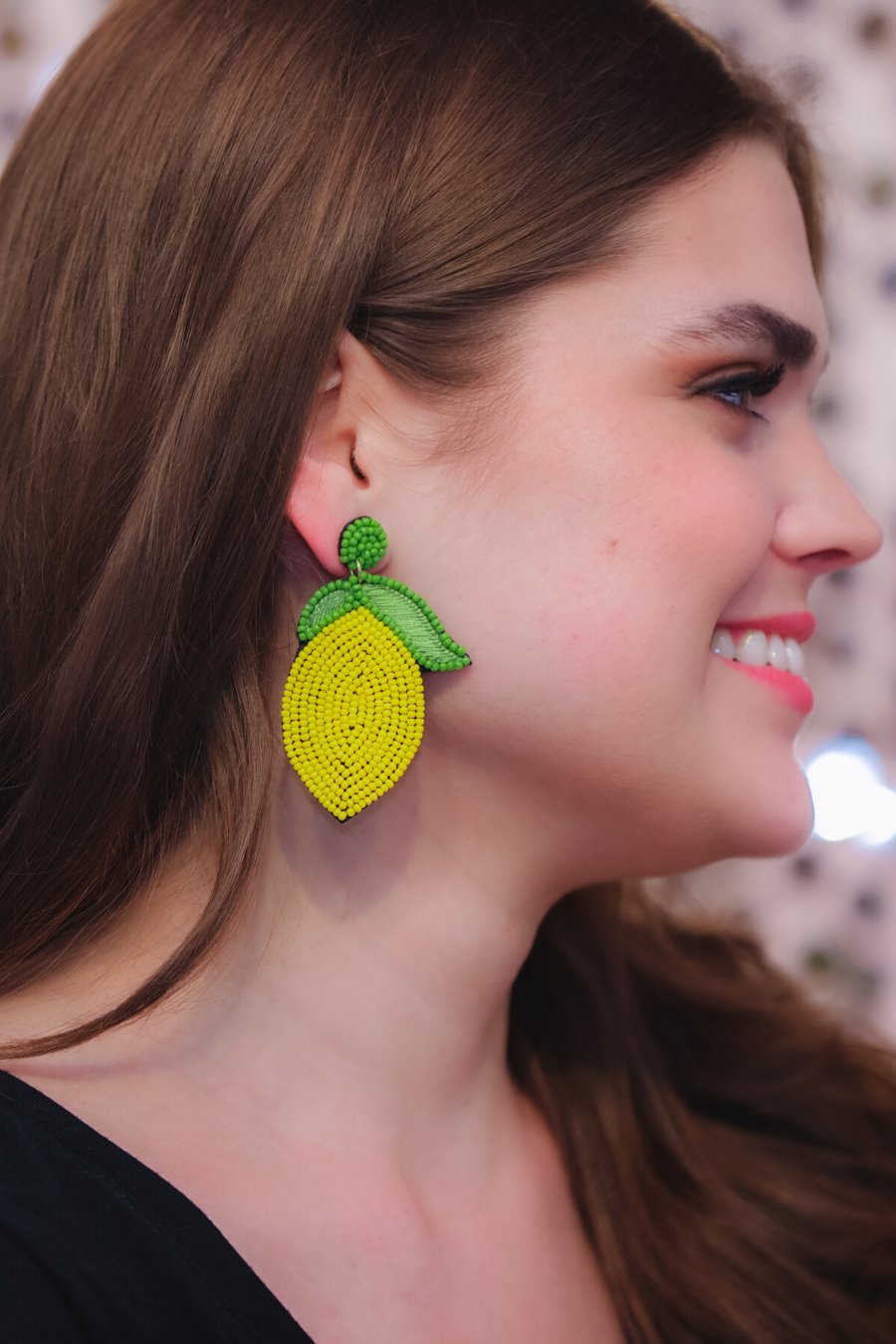 Sipping Lemonade Beaded Earrings