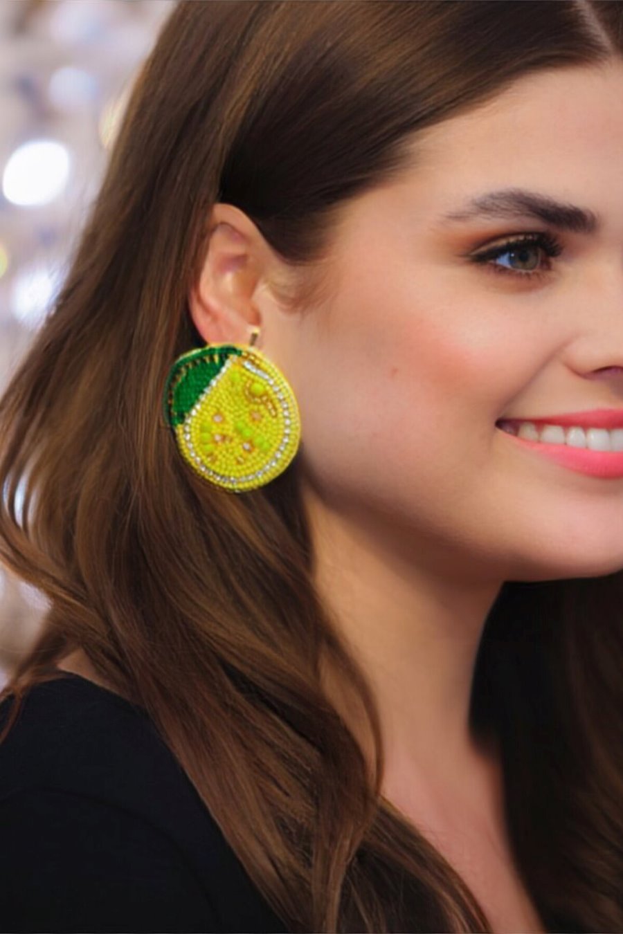 Lemon Drop Beaded Earrings