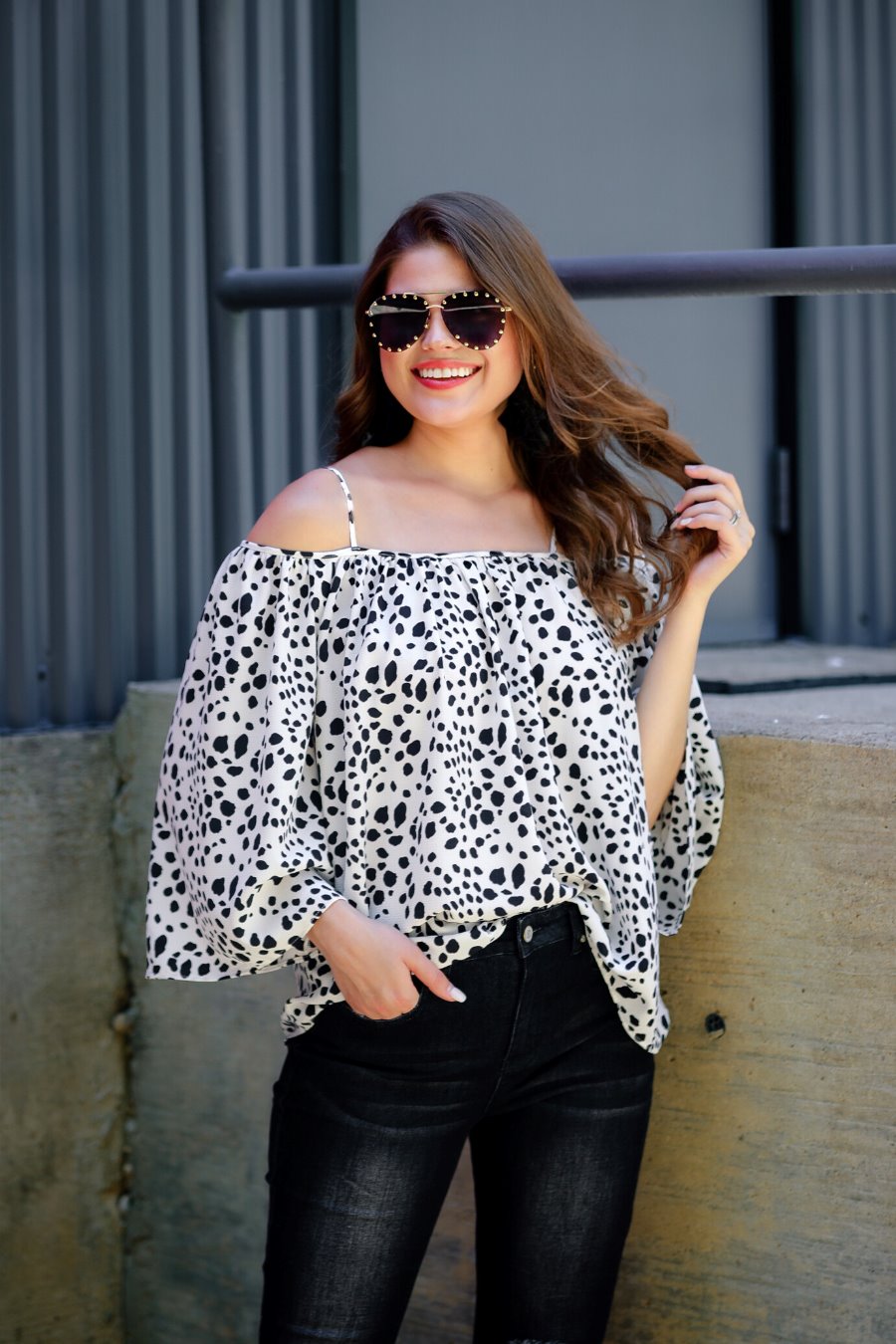 Sweet Attention Cold Shoulder Top