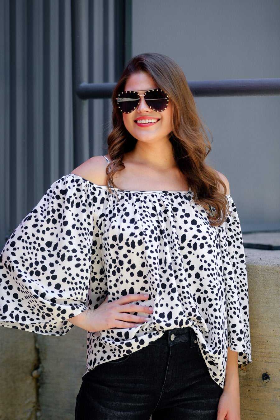 Sweet Attention Cold Shoulder Top