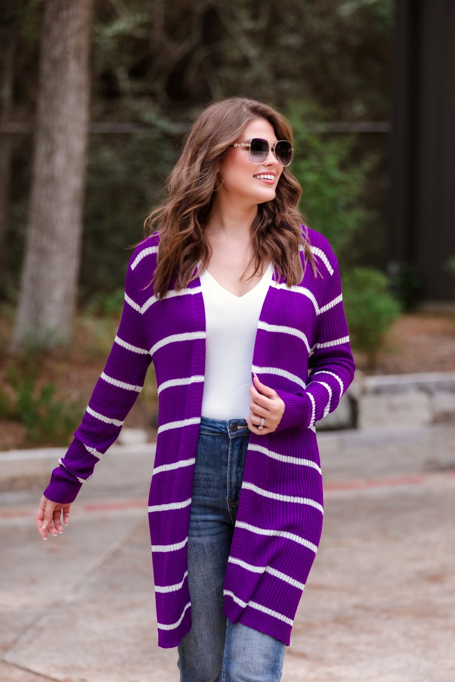 Amber Lightweight Striped Cardigan