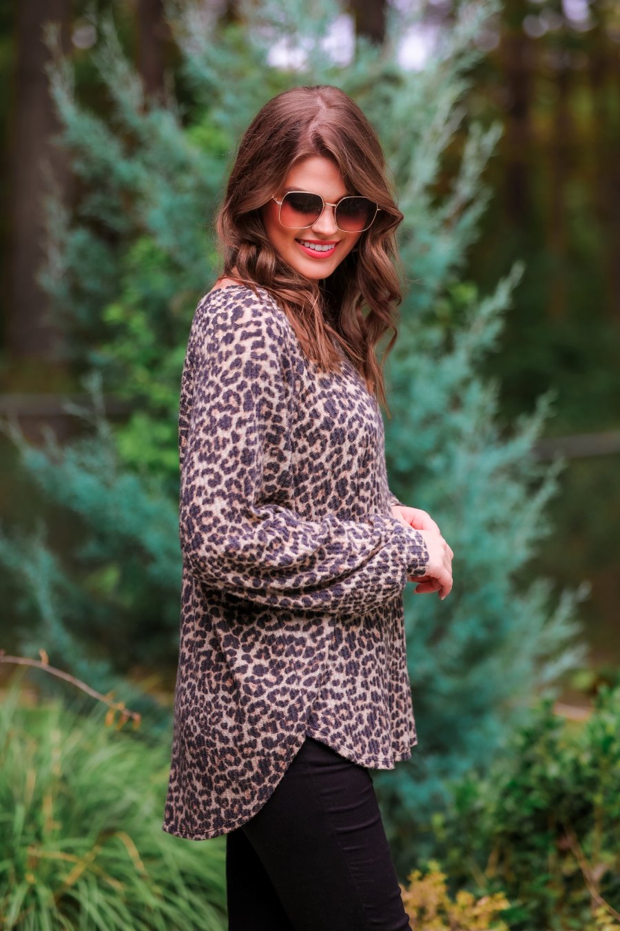 Landon Leopard Waffle Top