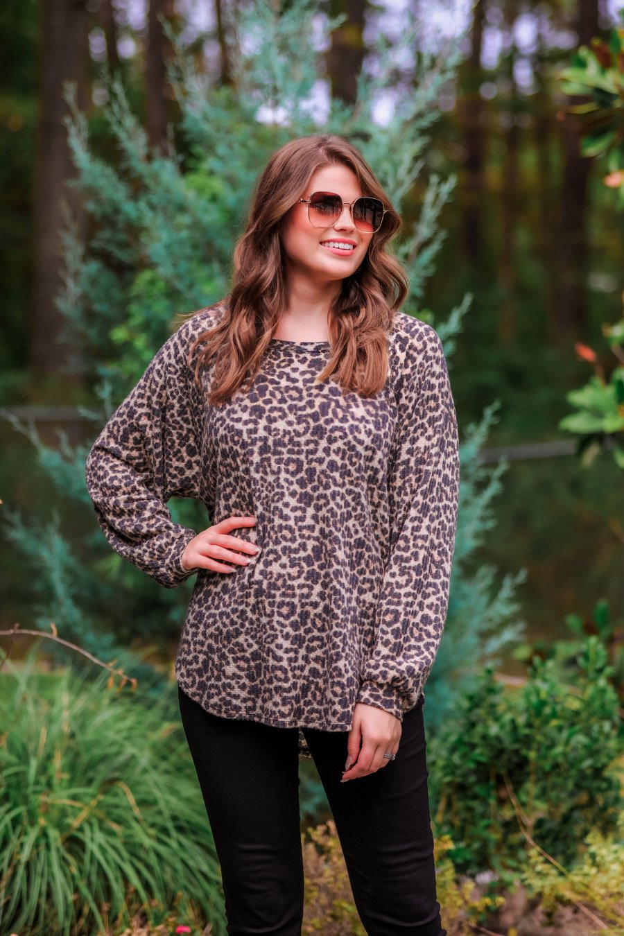 Landon Leopard Waffle Top