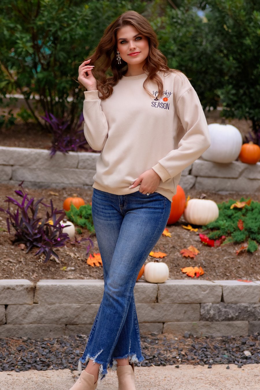 Spooky Season Embroidered Sweatshirt