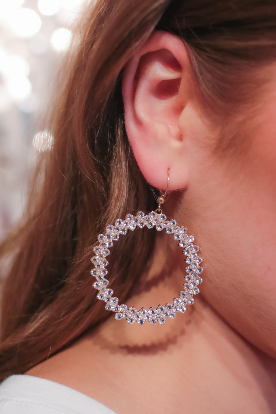 Sparkle Rhinestone Hoop Earrings