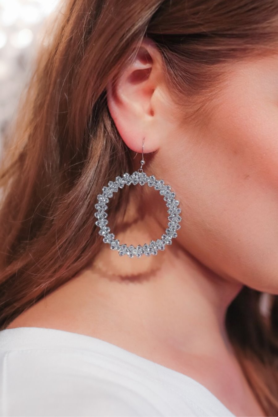 Sparkle Rhinestone Hoop Earrings
