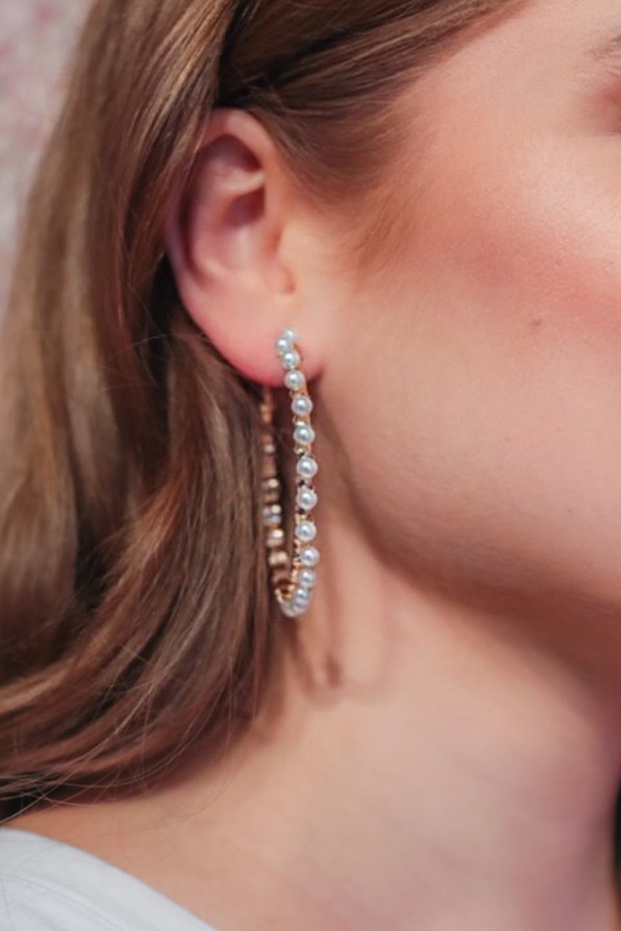 Pearl Hoop Earrings