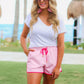 Think Pink Solid Drawstring Everyday Shorts - Jess Lea Wholesale
