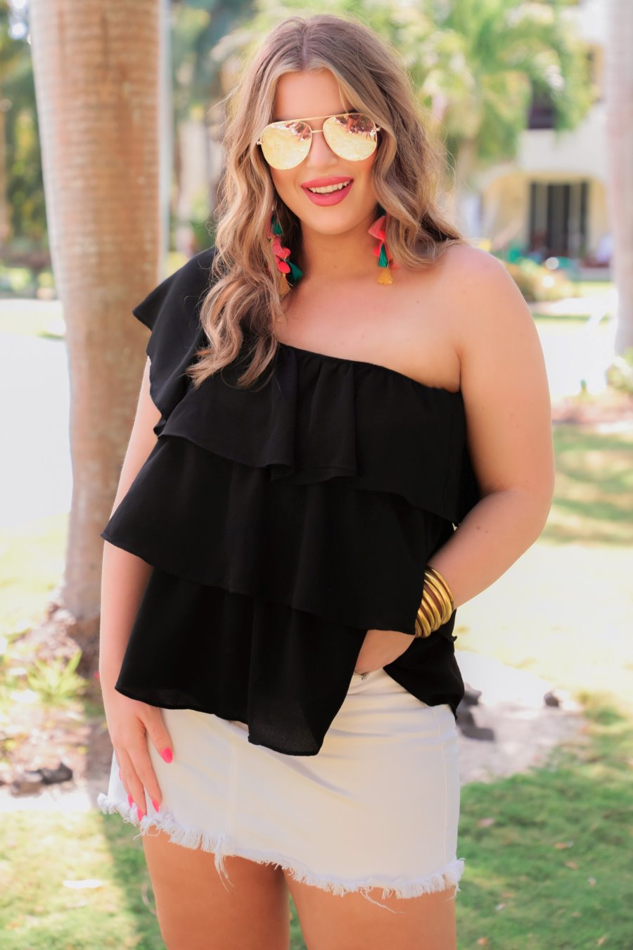 Out In The Sun Ruffle Top