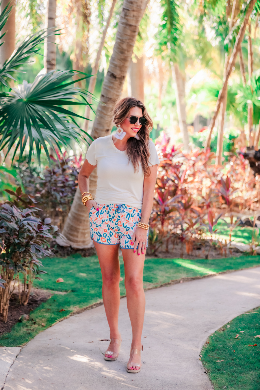 Feeling Like Fun Leopard Drawstring Everyday Shorts