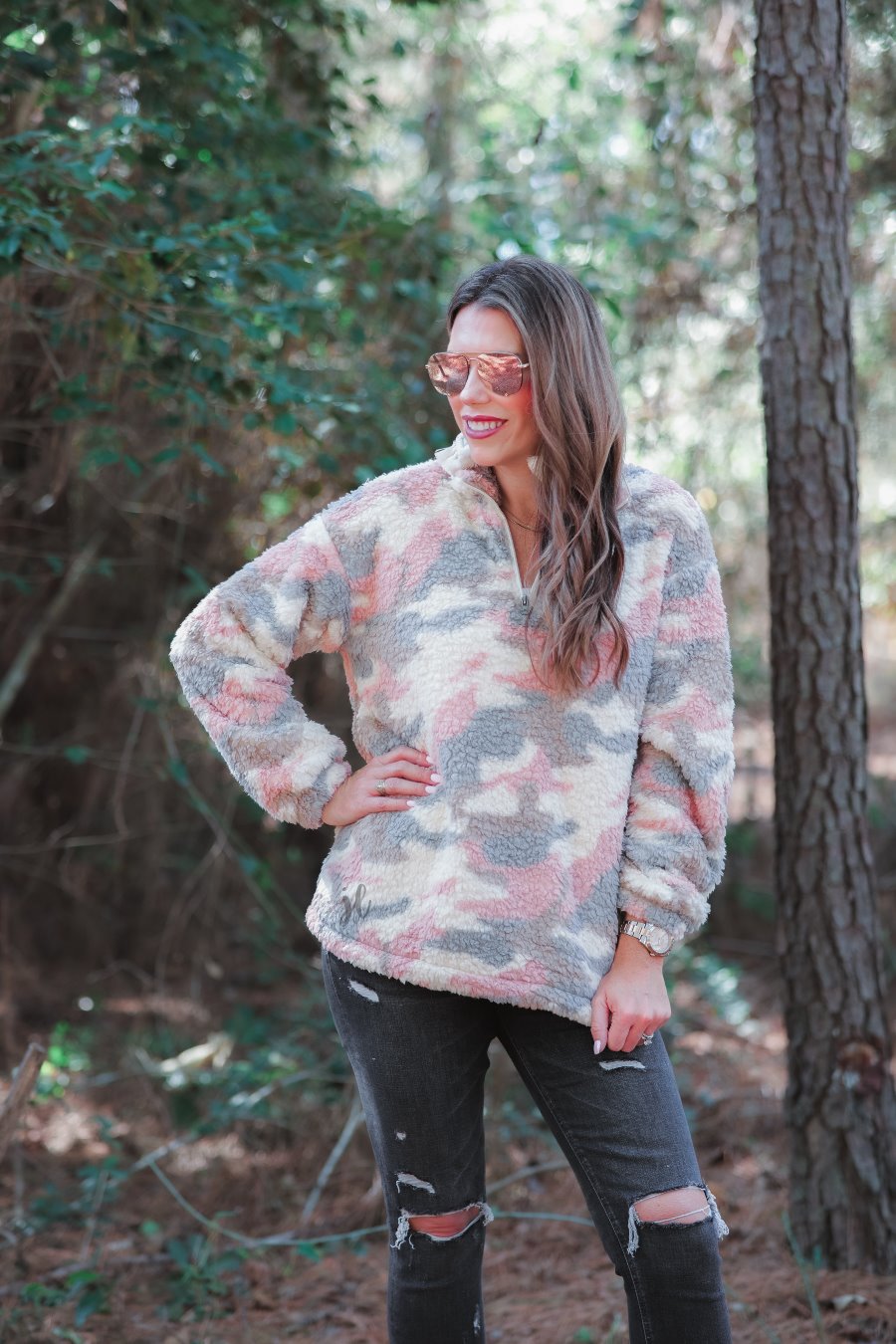 Denver Pink Camo Pullover